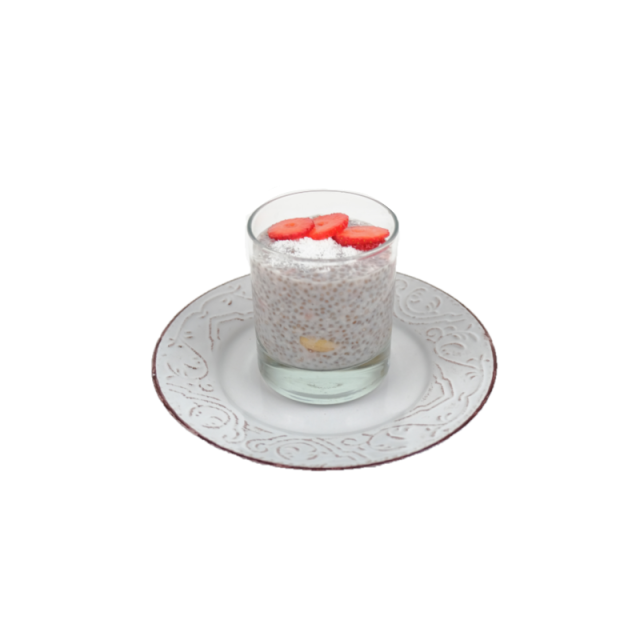 Budinca de chia cu capsuni si lapte de cocos 150g