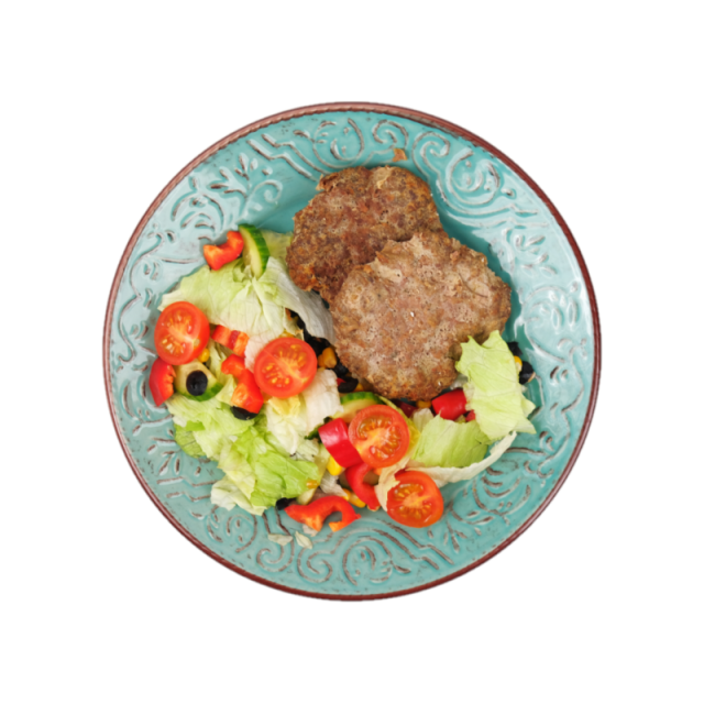 Burger de vita cu minisalata