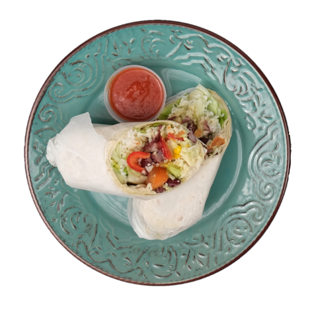 C. Burrito cu mozzarella, avocado, fasole rosie, orez si salsa de rosii 350g