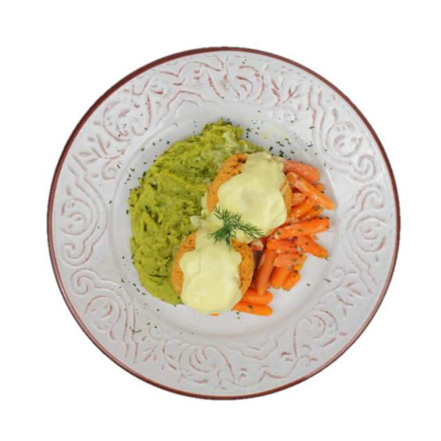 Chiftelute de naut cu piure de mazare si morcovi baby 250g