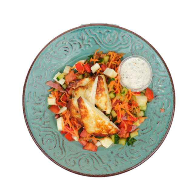 Haloumi la gratar cu salata tabuleh si bacon 350g