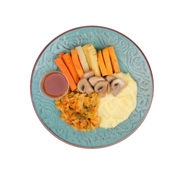 Mamaliga cu ciuperci si legume la cuptor si varza calita 250g/350g/500g