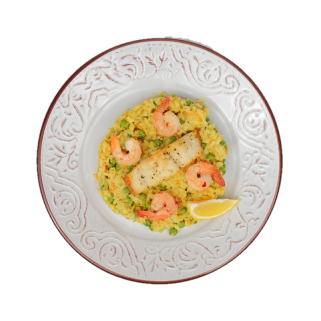 Paella cu creveti si file de cod 350g