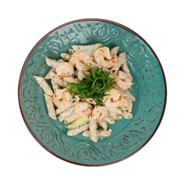 Penne integrale cu creveti si dovlecel 350g