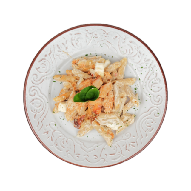 Penne integrale cu piept de pui, branza feta, rosii uscate si baby spanac 350g