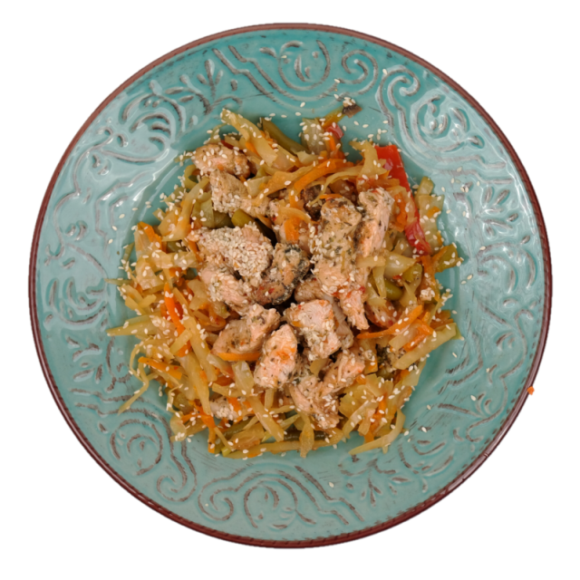 D. Piept de curcan cu legume la wok 350g