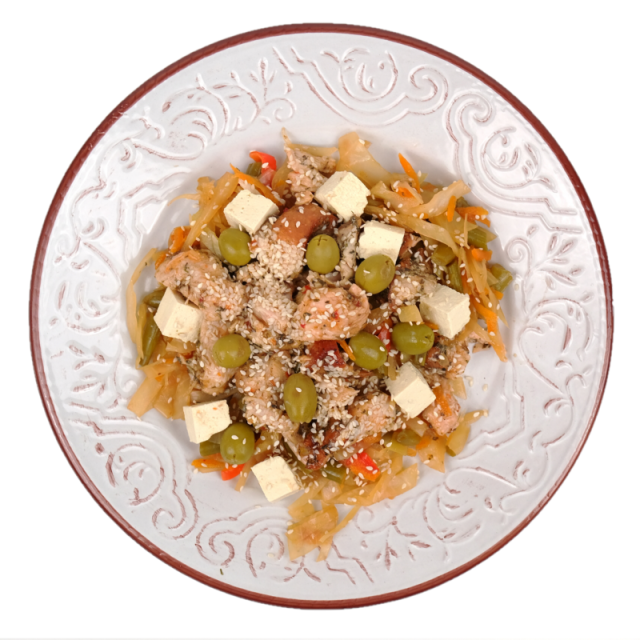 D. Piept de curcan la wok cu legume 350g