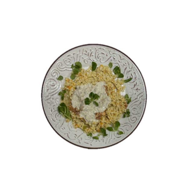 A. Pulpa de pui cu bulgur si dovlecel 350g