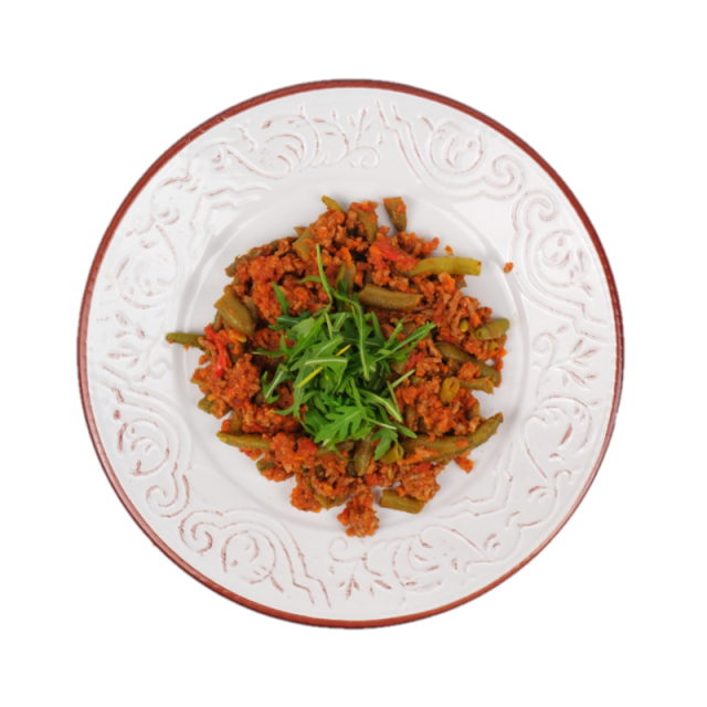 Ragu de vita cu fasole verde sote 350g