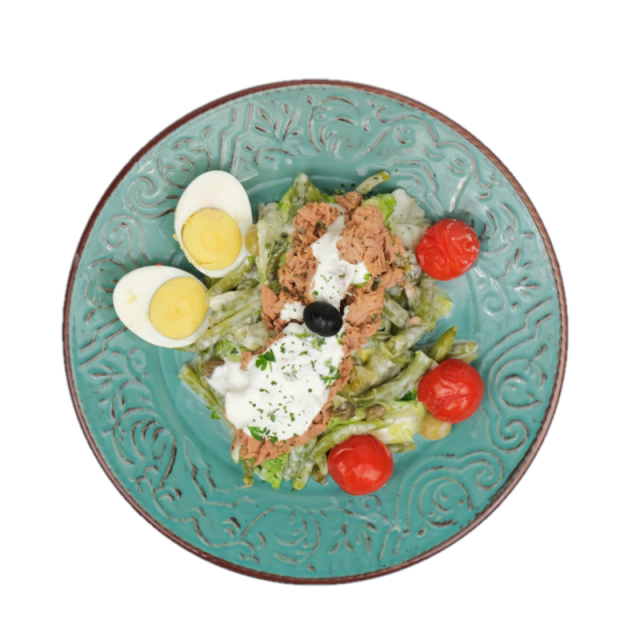 Salata cu piept de pui afumat si fasole verde 350g