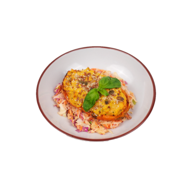 cartof dulce copt umplut cu năut si salata coleslaw 200g/300g/400g