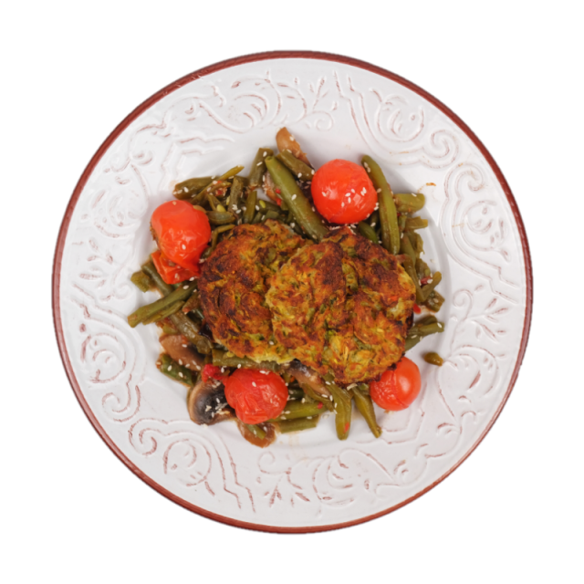 chiftelute din dovlecel cu sote de legume 350g