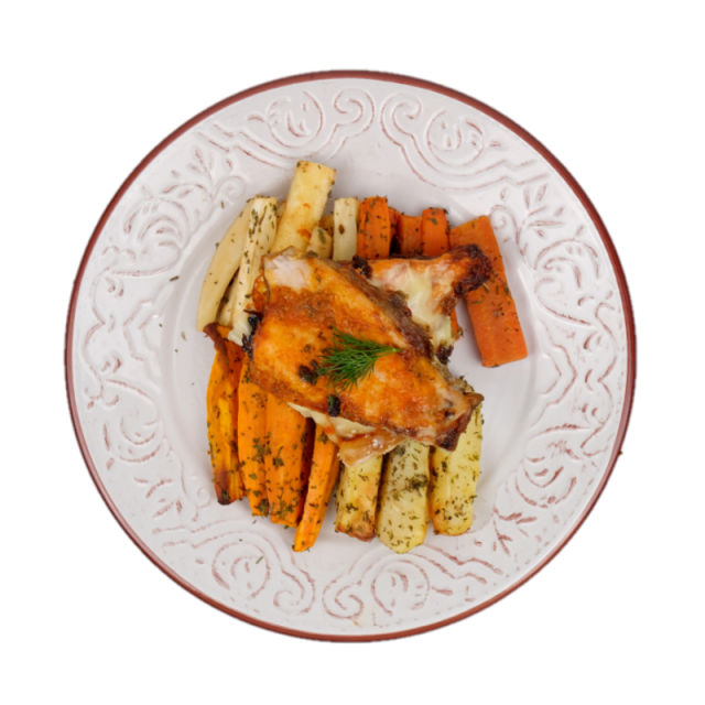 File de crap cu sos alb de lamaie si legume aromatizate la cuptor cu parmesan. 250g/350g/500g