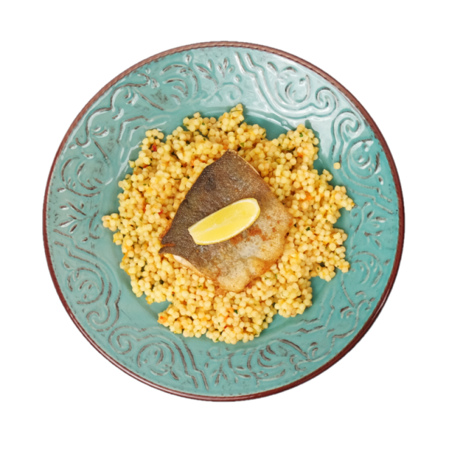 File de pastrav in pesment cu sos de lamaie si cous-cous 250g/350g/500g