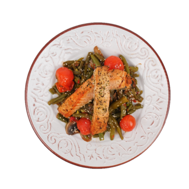 file de somon cu sos de capere si sote de legume 250g/350g/500g