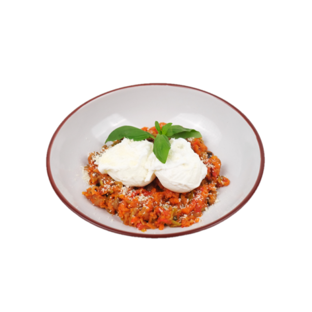 oua posate pe pat de legume 200g