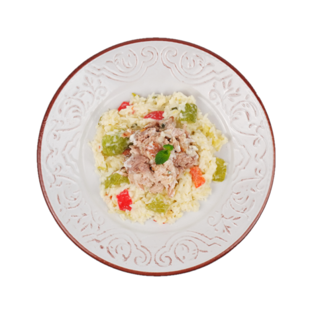 Pulpe dezosate marinate in iaurt si lime cu orez si legume 350g