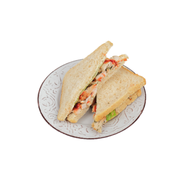 Sandwich cu piept de curcan, unt, castraveti murati si rosii uscate 200g