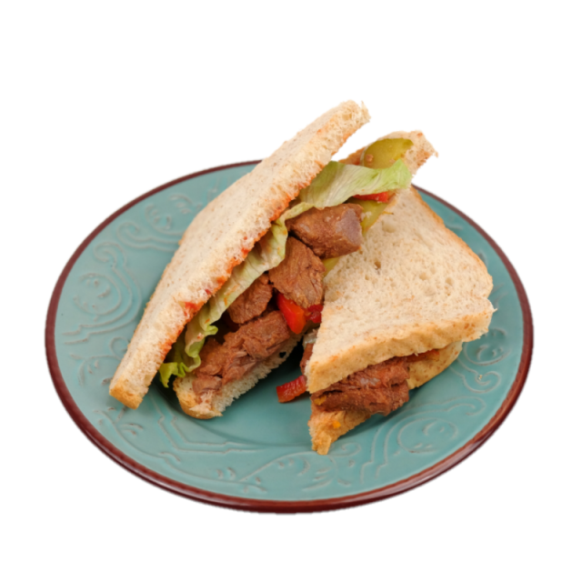 Sandwich cu vita marinata, ardei kapia, castraveti murati 200g