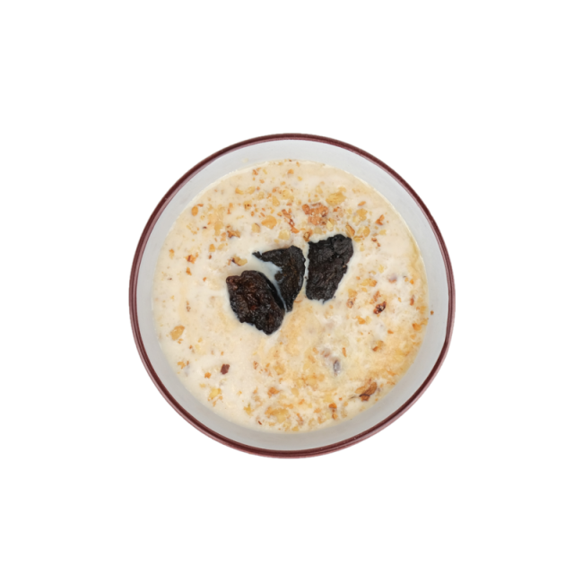 Terci de ovaz cu prune uscate, nuci, pesmet si crema de caramel 200g/300g/400g