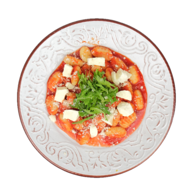 Gnocchi di patate cu sos de rosii, mozzarella proaspata si busuioc. 250g/350g/500g